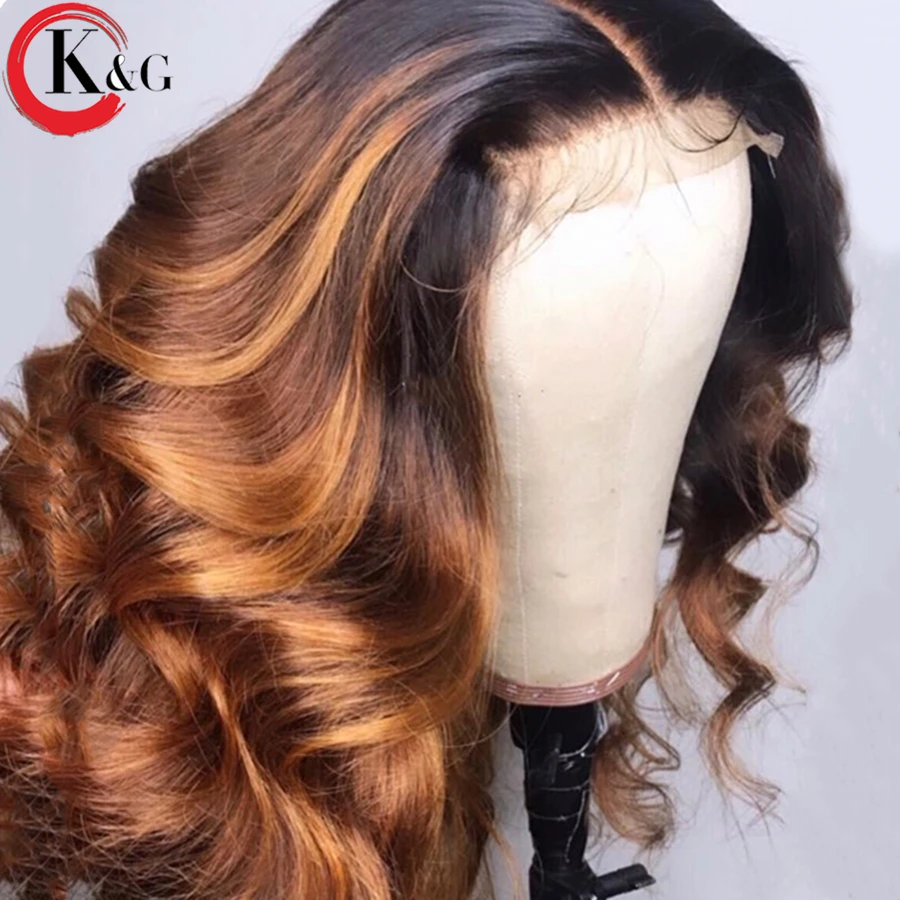 Kunang Ombre13* 4 кружевные передние человеческие волосы Wigs8'-22' с детскими волосами средний коэффициент не Реми парик шнурка отбеленные узлы предварительно выщипываемые