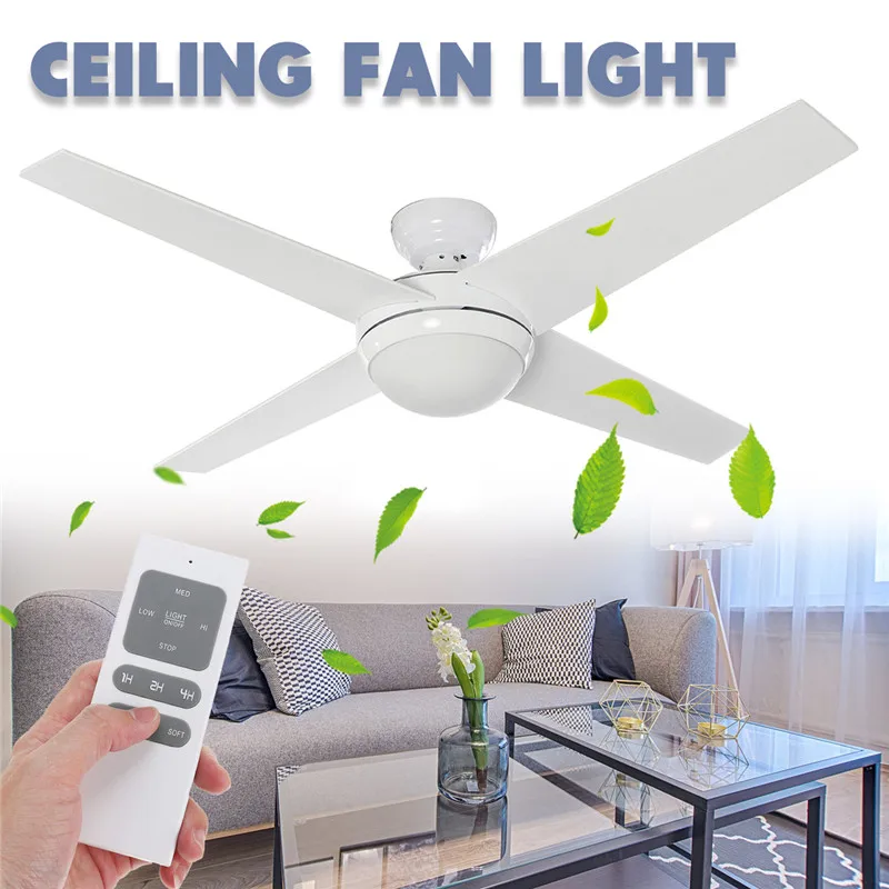 Us 71 17 32 Off Led Wooden Ceiling Fans 60w 4 Blades 52