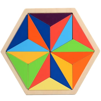 

Round Rainbow Puzzle Geometric Shape Assembling Jigsaw Puzzle Educational Learning Toys 3D Puzzles Toys For Children 18Pcs
