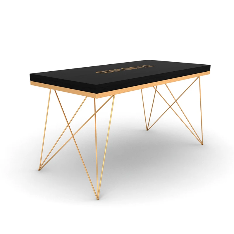 

Black and Gold Solid Wood Milk Tea Shop Cafe Dessert Shop Shop Bar Table and Chair Combination Simple Modern Leisure Table