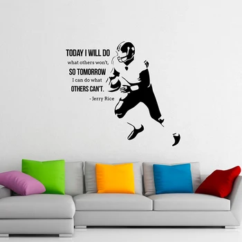 

Rugby Quotes Wall Decals Vinyl I Will Do What Others Won't Jerry Rice Motivational Wall Sticker for Home Room Decor Poster X024