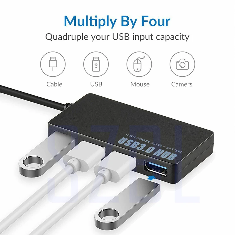 4 в 1 Высокоскоростной 4-портовый USB 3,0 концентратор мульти-Сплиттер расширение Настольный ПК ноутбук адаптер для домашнего офиса