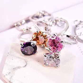 

2020 Hot sale crystal ring key chains Pendant Car big crystal ring crystal key chain fashion exquisite gift key ring