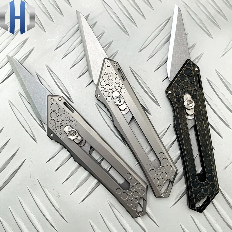EDC титановый сплав универсальный нож тирек обои нож открытый портативный Самозащита выживания самообороны спасательный нож