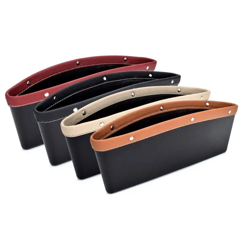 

Universal Car Fashion Seat Pockets Filler PU Leather Organizer Phone Food Earphone Storage Bag Side Console Slit Cash Pocket