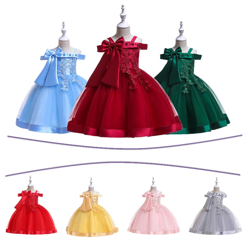 

Kids Dresses For Girls Christmas Children Clothing Dress Princess Dress Birthday Party Baby Girl Dress With Bow