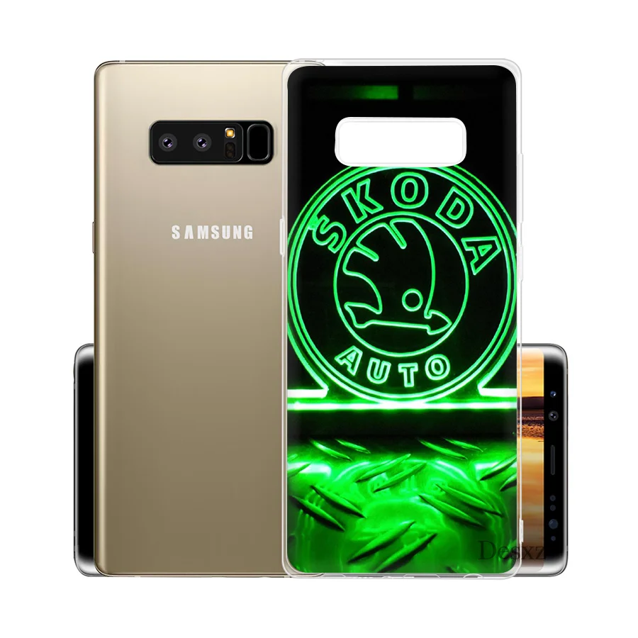 H8 Для автомобиля Skoda логотип для samsung S8 S9 S10E S10 плюс S3 S4 S5 S6 S7 Edge Note 8 9 M10 M20 M30 крышка - Цвет: H8