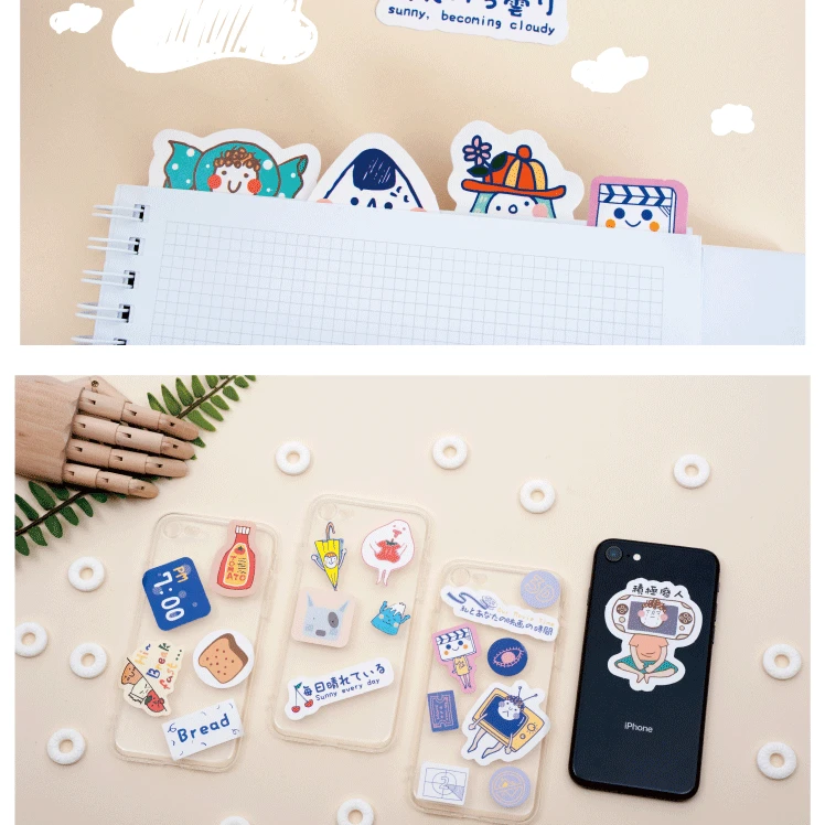 30pcs/1pack Kawaii Stationery Stickers Yuanqi fun Diary Planner Decorative Mobile Stickers Scrapbooking DIY Craft Stickers
