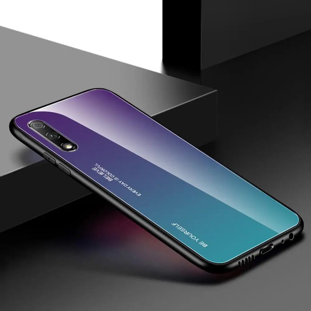 Модный градиентный стеклянный чехол для телефона huawei P30 P20 Honor 20 9X Pro 10 9 Lite 10i 20i P Smart Plus Nova 5i красочный чехол