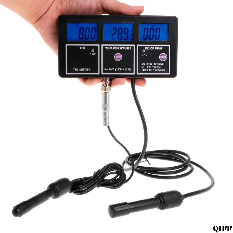 

6in1 Water Quality Tester Monitor Aquarium Water Temperature pH EC CF TDS Meter