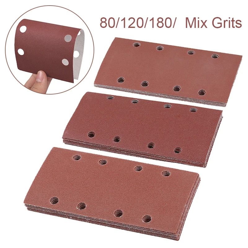 30pcs Square Sandpaper Sanding Paper Sheet 80/120/180 Mix Grit 1/3
