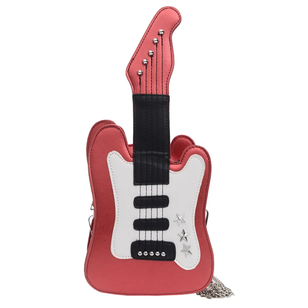 Красный Мини гитара дизайнерская женская PU винтажная сумка через плечо дамские сумки бренд клатч сумка на плечо кошелек Sac bolso mujer# T1G - Цвет: Красный