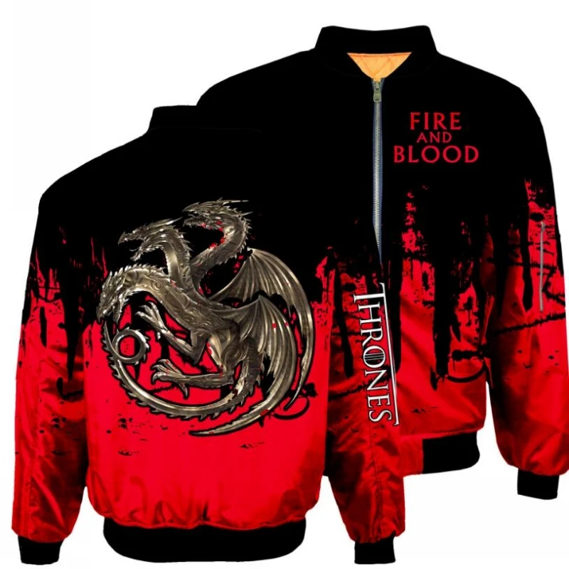 

Game of Thrones Hoodie Full Printing Bomber Jacket Streetwear Flight Jacket