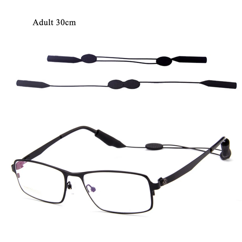 Anti Slip Sunglasses Glasses Cords Adult Eyeglasses Chain Silicone Holder String Rope - Цвет: Black 30cm