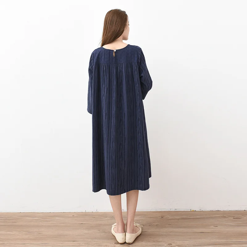 

2019 New Style WOMEN'S Dress Spring And Summer Large Size Women's Loose-Fit Three-quarter-length Sleeve Long Skirts Europe And A