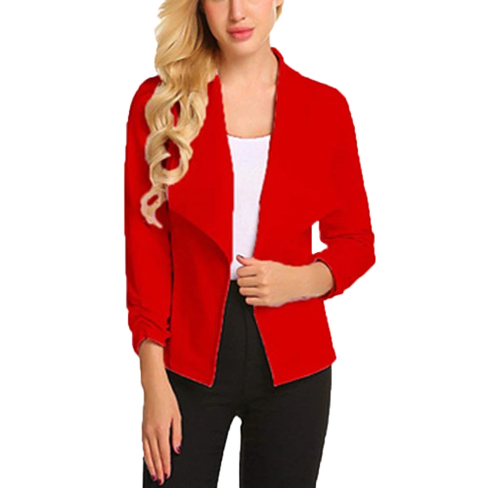 

LAAMEI 2019 Womens Slim Fit Outwear Business Solid Color Suit Jacket Tops Short Blazer Feminino Candy Color Basic Blaser