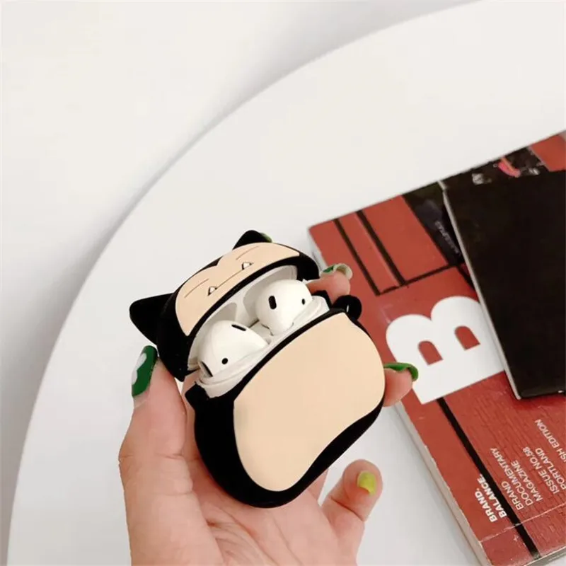 Покемон Snorlax Airpods Сумка косплей 3D значок Bluetooth гарнитура силикагель Защита