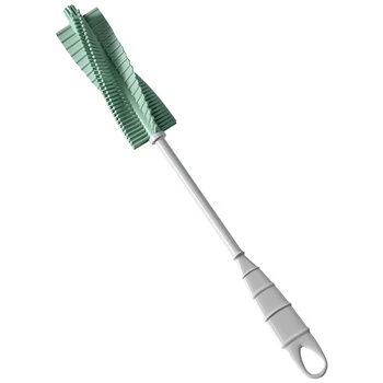 

Narrow Neck Container Washing Soft Silicone Baby Feeding Long Handle Bottle Brush Cleaning Tool Remove Stains Flexible Non Slip