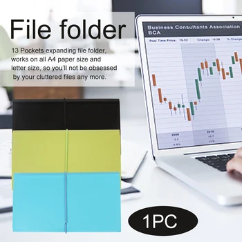 

Large Capacity Bill Document Organizer Money Bag Receipts A4 Size Business Office File Folder School 13 Pockets Home Fireproof