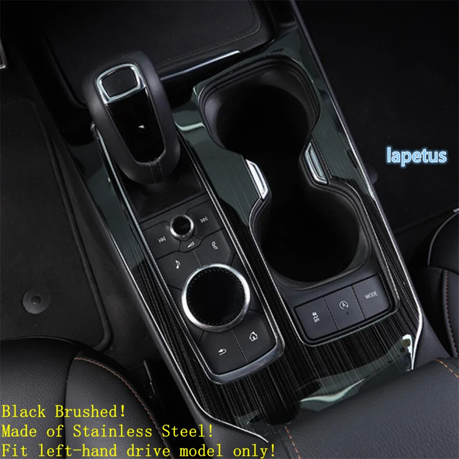 

Lapetus Center Control Gear Shift & Water Cup Holder Decoration Panel Cover Trim Fit For Cadillac XT4 2019 Silver Black Brushed