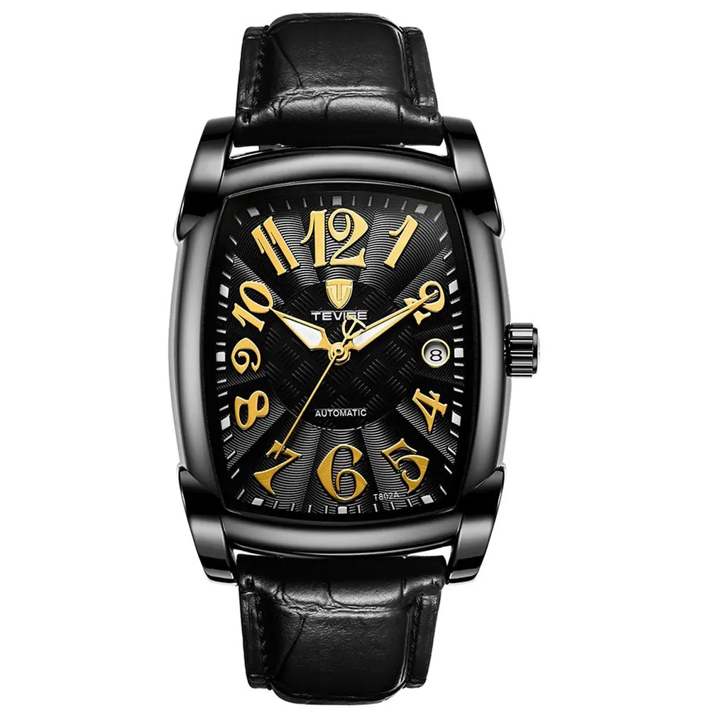 

TEVISE Fashionable Watch Leather Multi-Function Business Waterproof Automatic Mechanical Men'S Watch