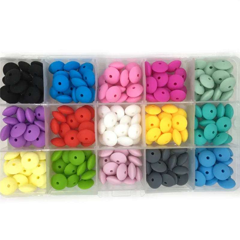10 шт. конфеты цвета силиконовые бусины россыпью Abacus чечевица 12,6 мм DIY бижутерия для прорезывания зубов BPA Цепочка для детской соски силиконовая головоломка