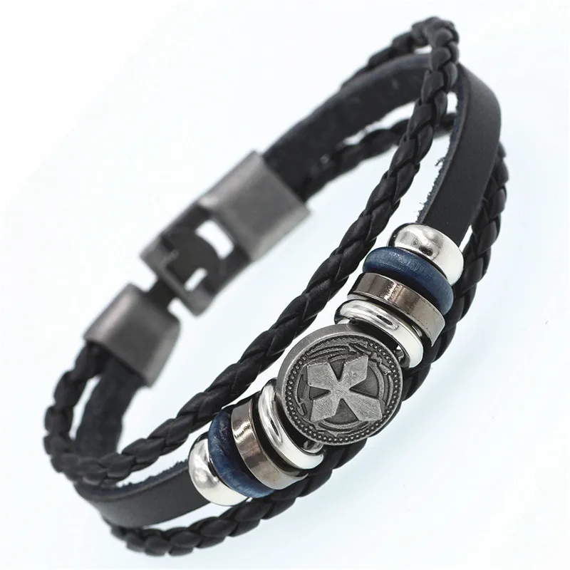 2021 Multilayer Bracelet Men Casual Fashion Braided Leather Bracelets For Women Wood Bead Bracelet Punk Rock Men Jewelry. 