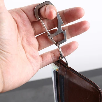 

Titanium Alloy Key Hook Spring Buckle Outdoor Multi-function Fast Hanging Buckle