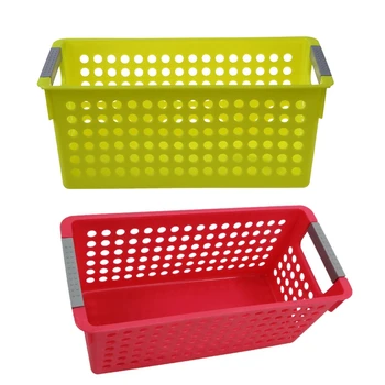 

2 Pcs Japanese-Style Stackable Plastic Storage Baskets/Bins Organizer Fruit Toys Clothes Glove Box Debris Storage Basket S:29 X