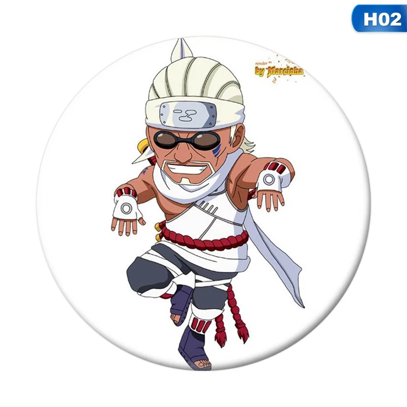 02 Naruto Costume Badge Cosplay Anime Gaara Uchiha Sasuke Uzumaki Naruto Costume Brooch Plastic Prop - Color: 02