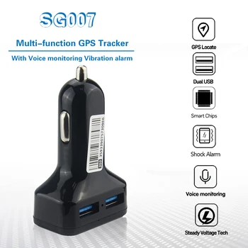 

SG007 Car Charger GPS Tracker For Vehicle GPS GSM Wifi LBS Real-time Tracking With Voice Monitoring Recorder Vibration Alarm