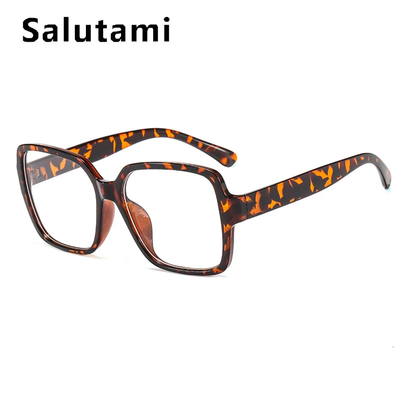 Новые Модные Винтажные прозрачные очки, оправа для женщин, элегантные черные квадратные очки, прозрачные оттенки, мужские очки Oculos - Цвет оправы: leopard clear