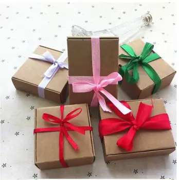 

50PCS/Lot Kraft Gift Boxes Blank Paper Box Carry Case Cardboard Display Jewelry Box/Packaging Box Accept Custom Logo size