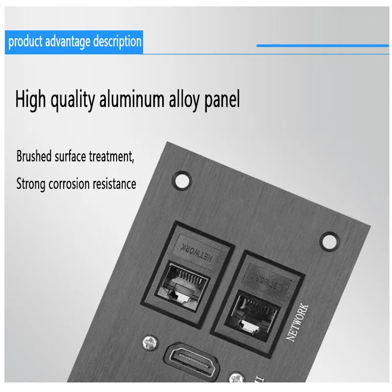 Aluminium Alloy Panel Tabletop Socket Usb Charger Av Vga Network 