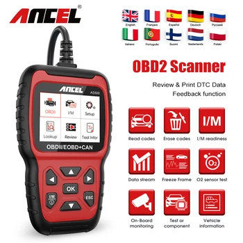 

ANCEL AS500 OBD2 Scanner Multi-language Car Code Reader OBD2 Diagnostic PK KW850 Car Diagnostic Tool Auto Scanner Free Update