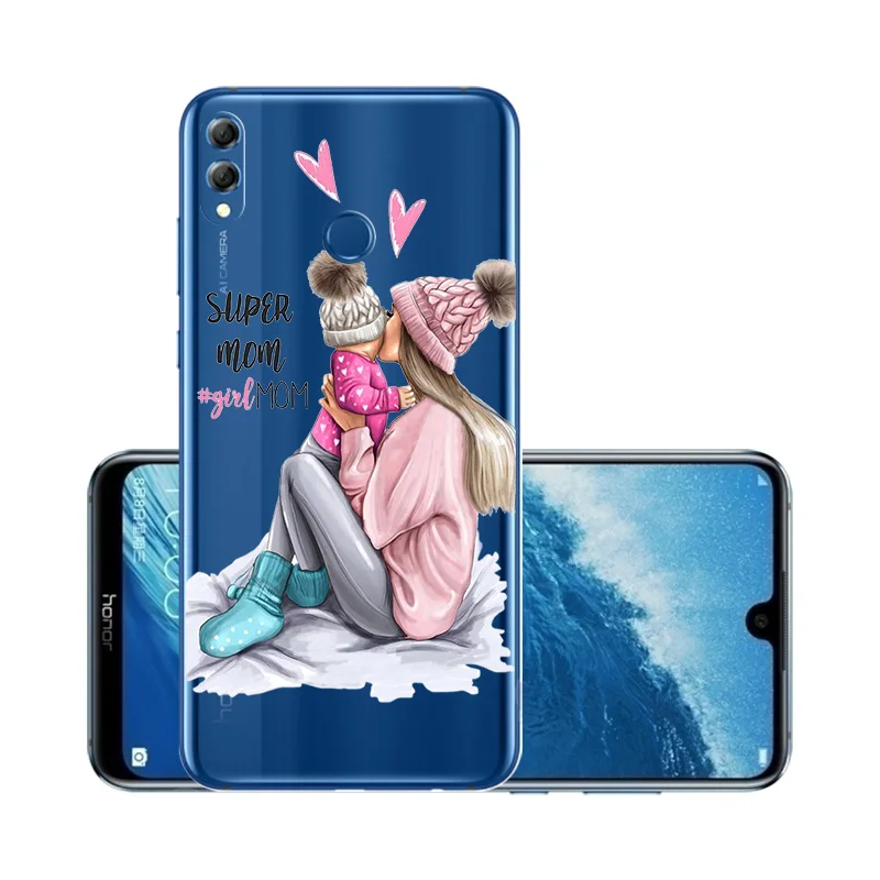 W119 Прозрачный чехол для huawei Honor 8X, чехол для маленькой девочки, Модный Роскошный чехол для мамы huawei Honor 8X Max 8 8A 8C 6X 7X 6A Etui Capa - Цвет: W119