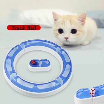 

Cat Interactive Toy Funny Tracks With Small Bell Cage Toys Plastic Pet Supplies Training Intelligence Amusement Plate For Cats