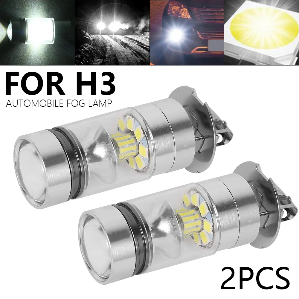 2 шт H3 20LED автомобильный противотуманный светильник лампа 100 Вт 7500 K-8500 K автомобильный головной светильник сигнальный светильник для автомобиля RV свет вождения грузовика автомобильные аксессуары