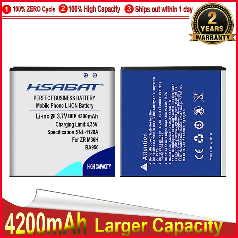 Аккумулятор HSABAT 4200 мАч BA950 Для Sony Xperia ZR M36H V C5502 A C5503 SO-04E AB-0300 | Мобильные телефоны и
