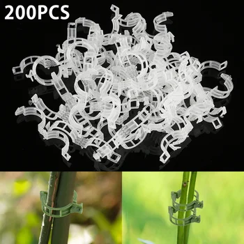

200 Pcs Plastic Plant Support Clips White Green Tomato Hanging Trellis Vine Connects Plant Greenhouse Vegetables Garden Ornament