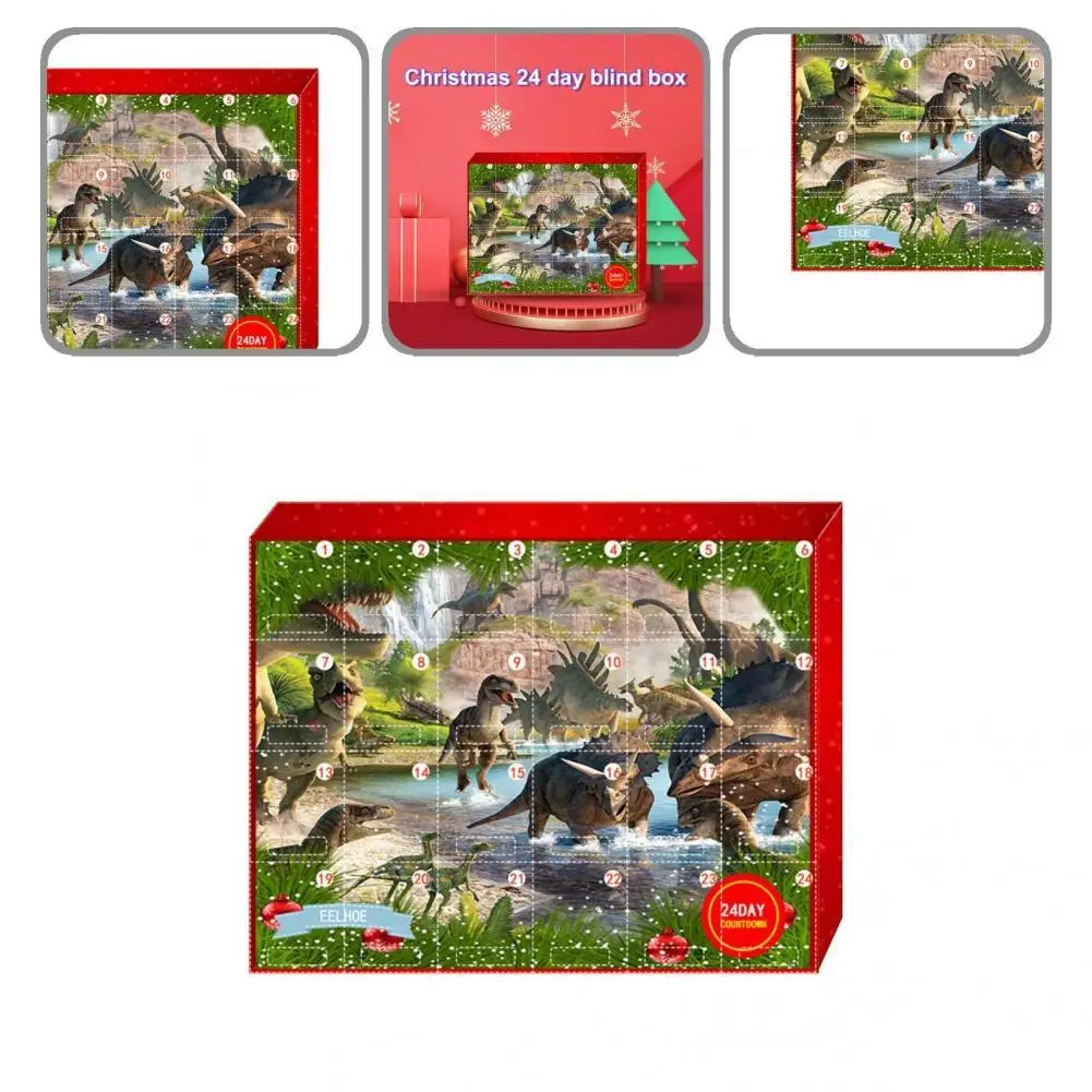 Dropshipping 2021 Hot 24Pcs/Box Realistic Dinosaurs Advent Calendar Cartoon PVC Christmas Countdown Blind Box for Party | Дом и сад