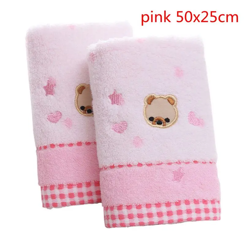 pink 50x25cm 1 шт. набор полотенец с вышивкой лаванды хлопчатобумажные полотенца для лица банное полотенце для взрослых мочалки высокоабсорбирующие полотенца s - Цвет: pink 50x25cm