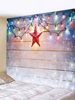 

Christmas Wooden Board Decoration Tapestry Background Cloth Hanging Tapestry Wallcovering Bedroom Living Room Decoration Cloth