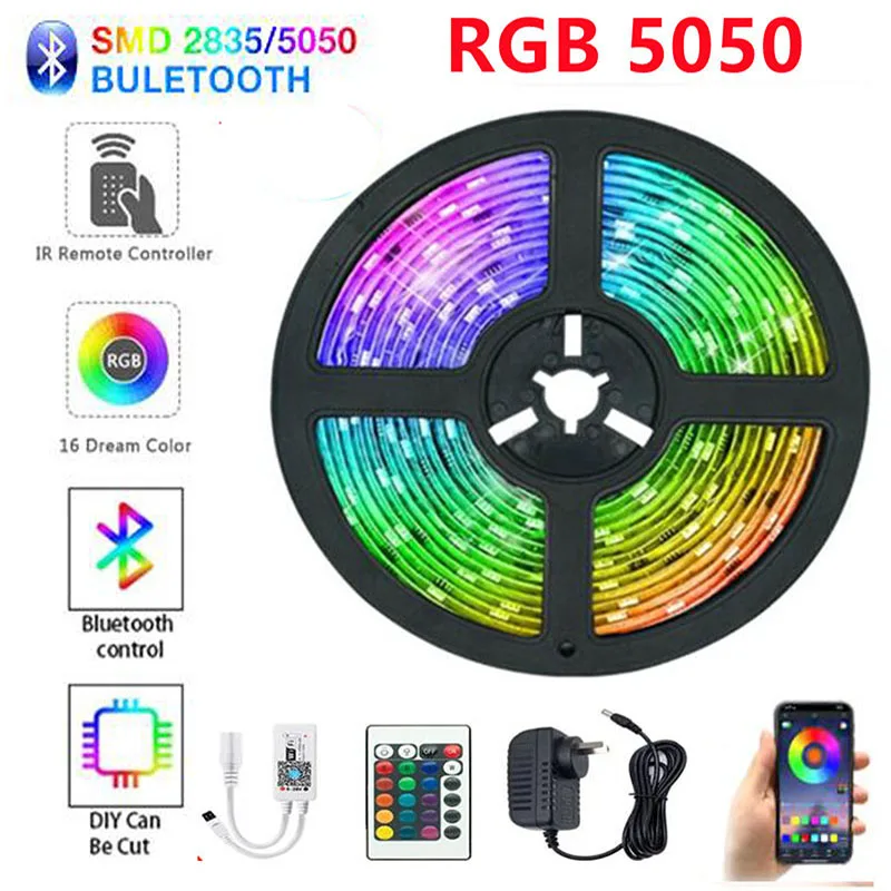 LED Light Strips Bluetooth WIFI Controller Flexible RGB 5050 Decoration BackLight Lamp Night light Luminous String For Bedroom