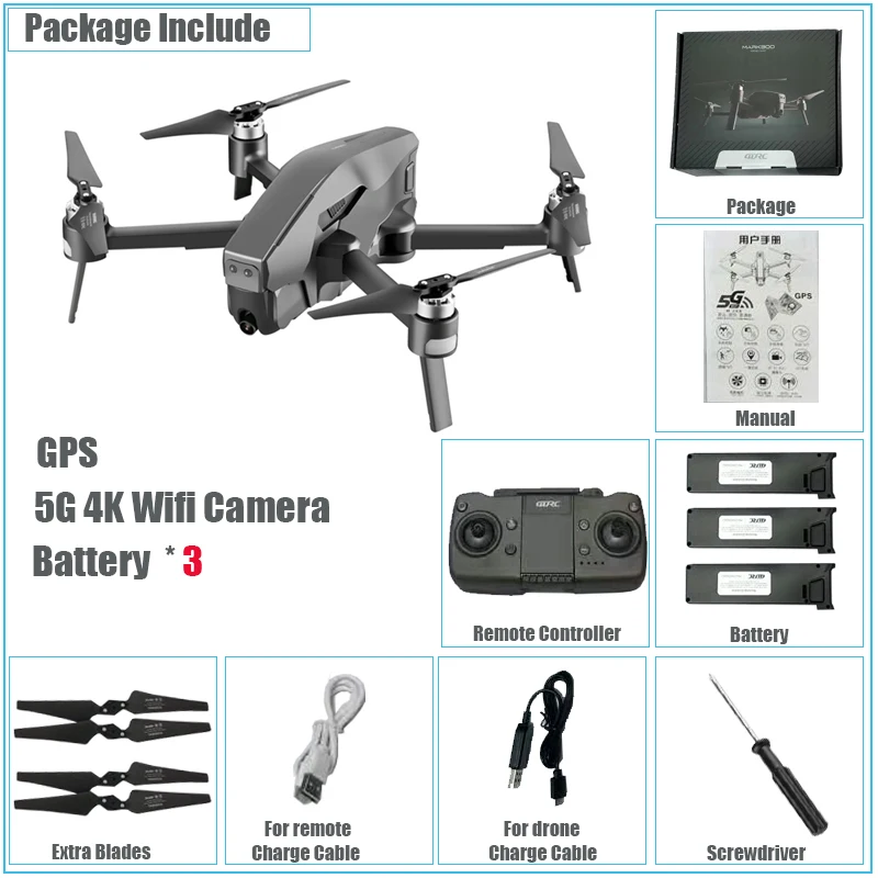 Профессиональный gps Дрон 4K HD 5G Wifi FPV камера Квадрокоптер складной рычаг бесщеточный мотор от вертолета игрушки оптическая двойная камера Дрон - Цвет: 4K GPS 3 Battery