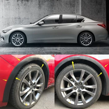 

4pcs Universal Car Truck Carbon Fiber Rubber Wheel Eyebrow Protector Lip Sticker Trim Fender Flare Anti-scratch fit for Infiniti