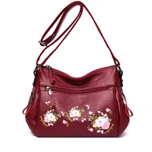 Женские кожаные сумки с вышивкой, женские сумки-мессенджеры, дизайнерская сумка через плечо, женская сумка через плечо, высокое качество, сумка с ручкой сверху