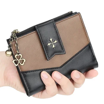 

Fashion Women's Floral Leather Wallet Money Wallets Short Card Holders Ladies Purse Female Small Pendant Coin Purses for Girls