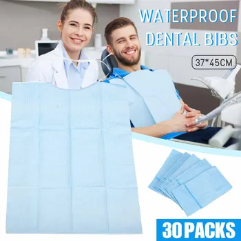 

30Pcs/lot Waterproof Disposable Dental Bib Tie For Dental Oral Hygiene Treatment Material Accessory Bib