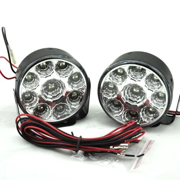 

Universal Car head Front Round Fog Tail light Off-roadLamps parking Lamp Daytime Running Lights2pcs x 9 LED